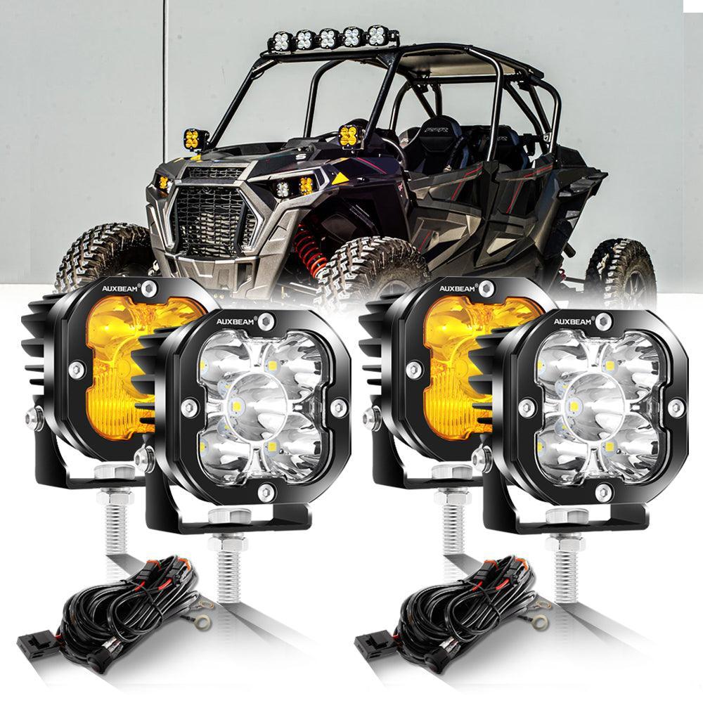 3 Inch 80W 9600LM LED Pods Lights White&Amber for ATV UTV SIDE BY SIDE 4X4 - Image 17