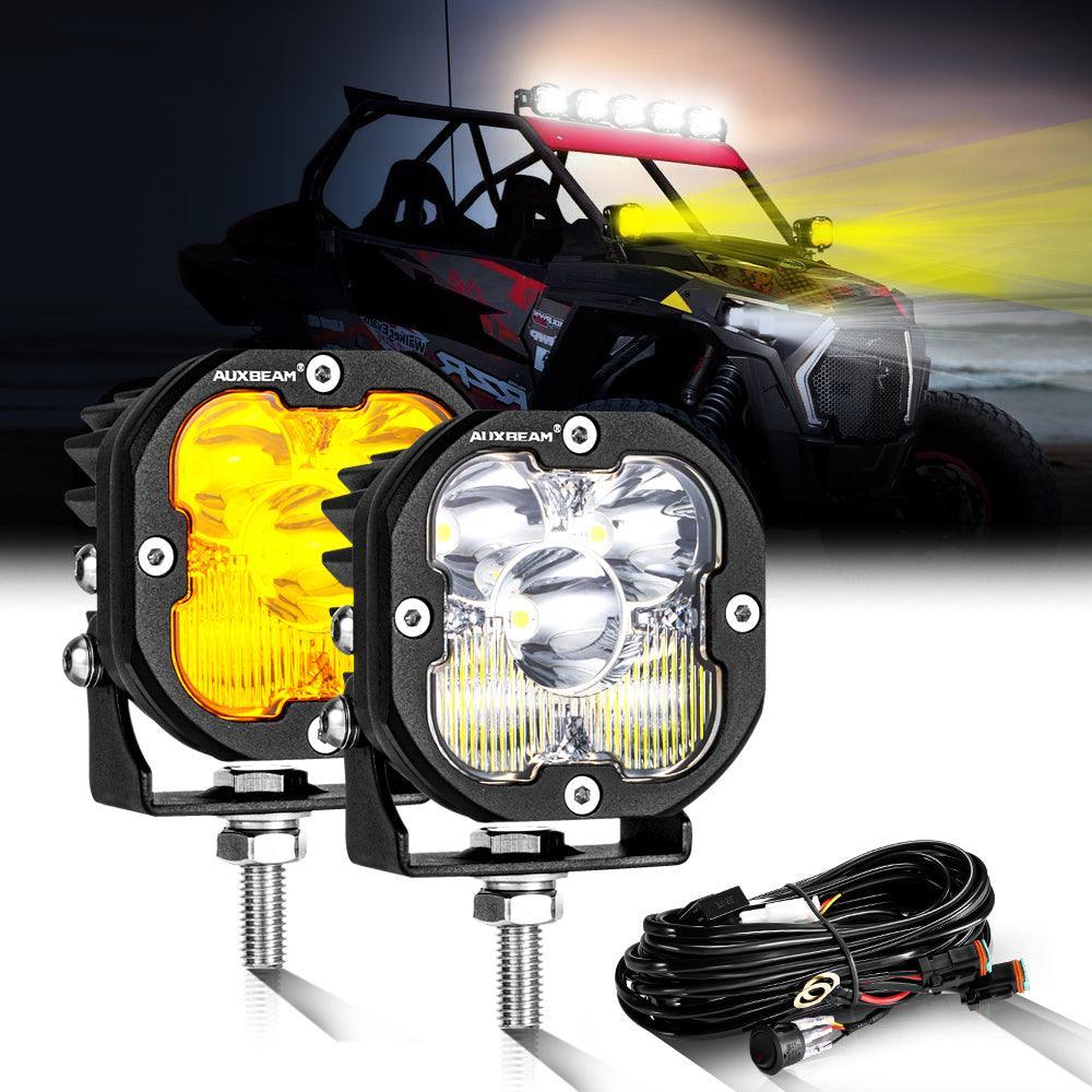 3 Inch 80W 9600LM LED Pods Lights White&Amber for ATV UTV SIDE BY SIDE 4X4 - Image 20