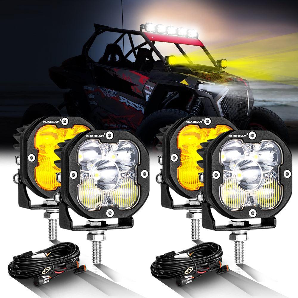 3 Inch 80W 9600LM LED Pods Lights White&Amber for ATV UTV SIDE BY SIDE 4X4 - Image 21