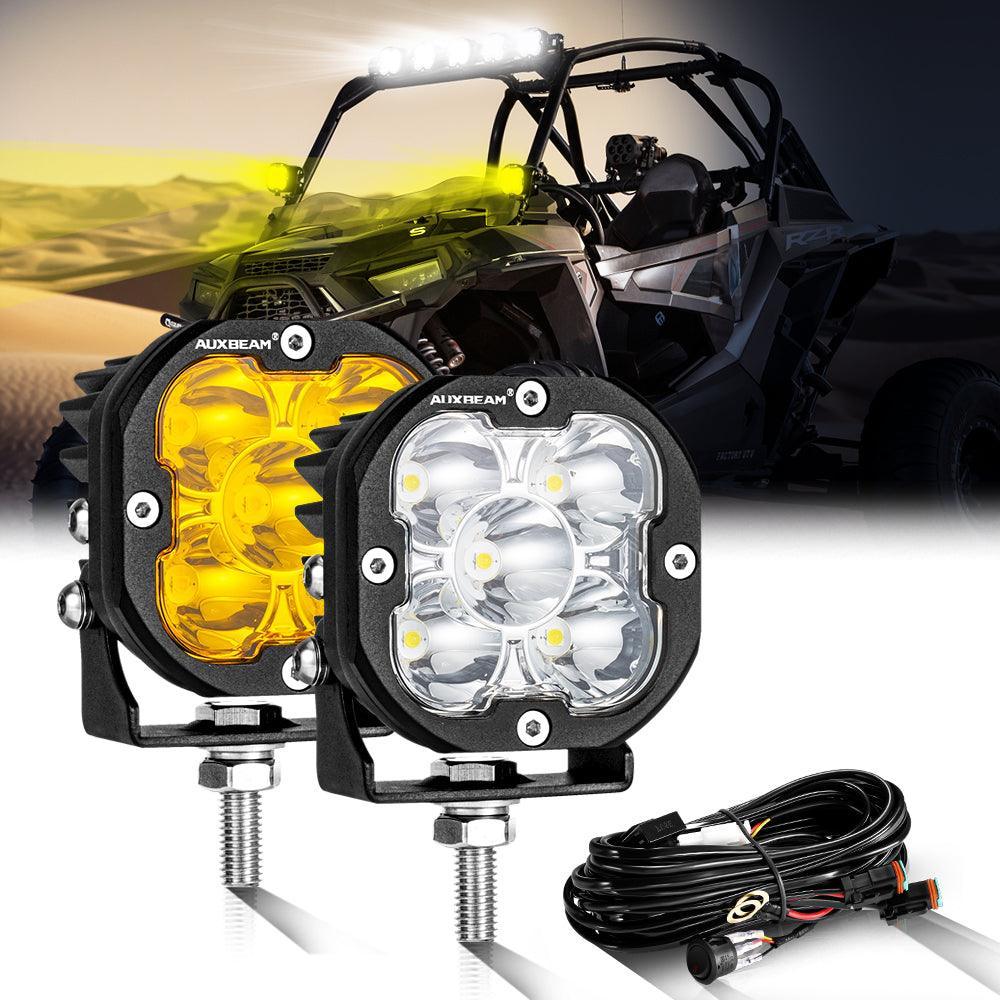 3 Inch 80W 9600LM LED Pods Lights White&Amber for ATV UTV SIDE BY SIDE 4X4 - Image 22