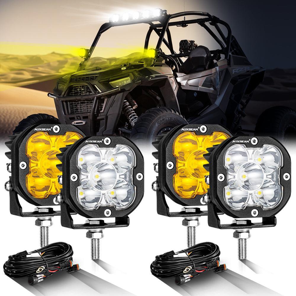 3 Inch 80W 9600LM LED Pods Lights White&Amber for ATV UTV SIDE BY SIDE 4X4 - Image 23