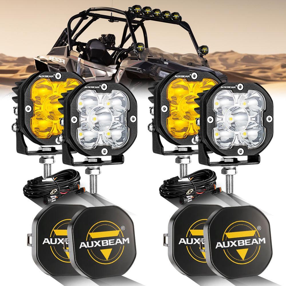 3 Inch 80W 9600LM LED Pods Lights White&Amber for ATV UTV SIDE BY SIDE 4X4 - Image 25