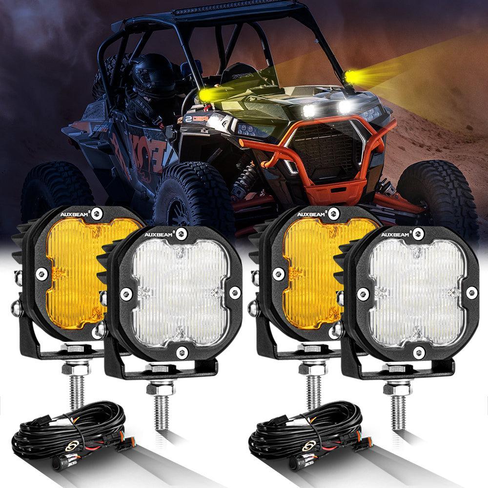 3 Inch 80W 9600LM LED Pods Lights White&Amber for ATV UTV SIDE BY SIDE 4X4 - Image 27