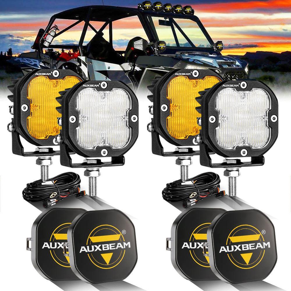 3 Inch 80W 9600LM LED Pods Lights White&Amber for ATV UTV SIDE BY SIDE 4X4 - Image 29