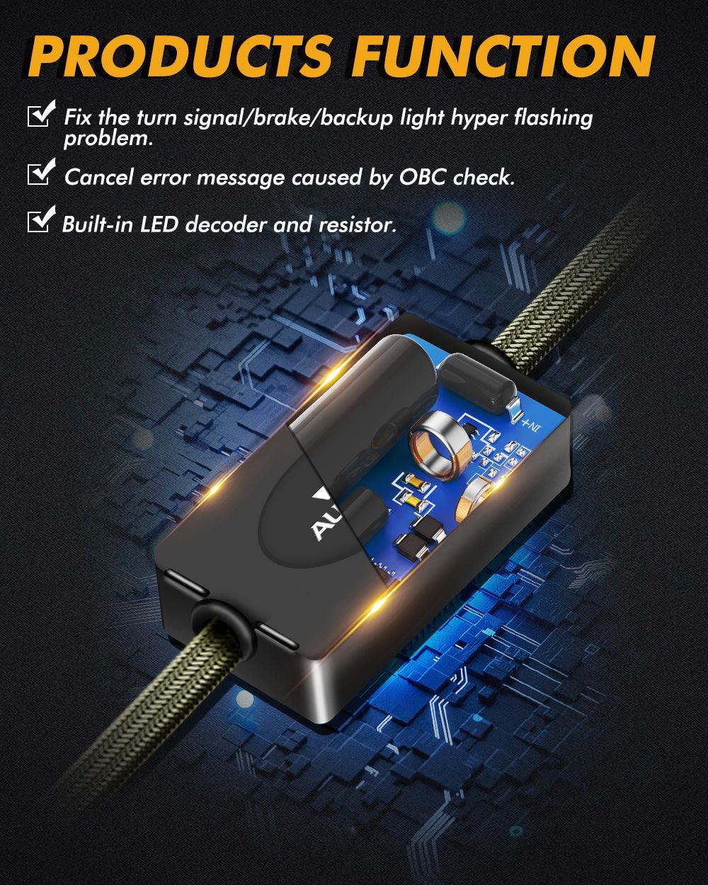 🆕3157 US-CK C8-Model Decoder Anti-Flicker CANBUS Resistors Decoder Avoid Fast Hyper Flash Turn Signal Blink Light Dashboard Error Code 2pcs/set - Image 8