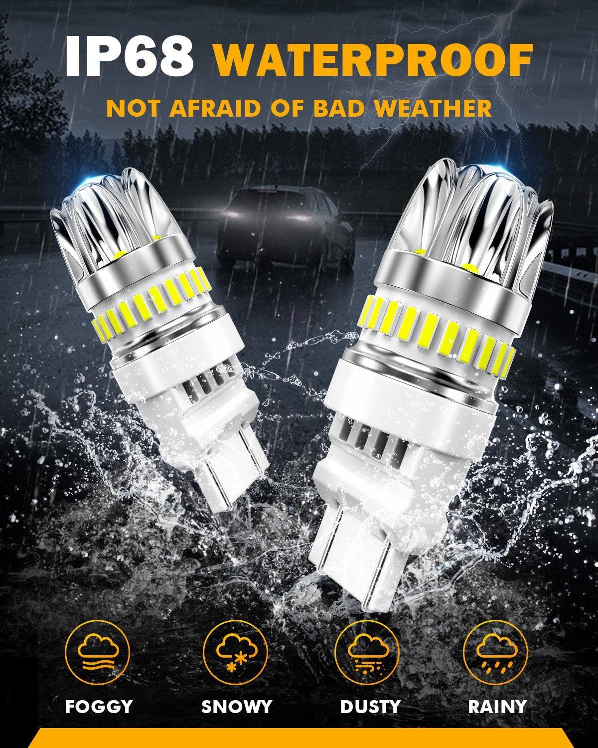 T25 3157 3156 LED Backup Reverse/Turn Signal/Brake Tail Light Bulbs 14W 6000LM CAN-Bus Error Free 6500K White Y2 Series | 2 Bulbs - Image 8