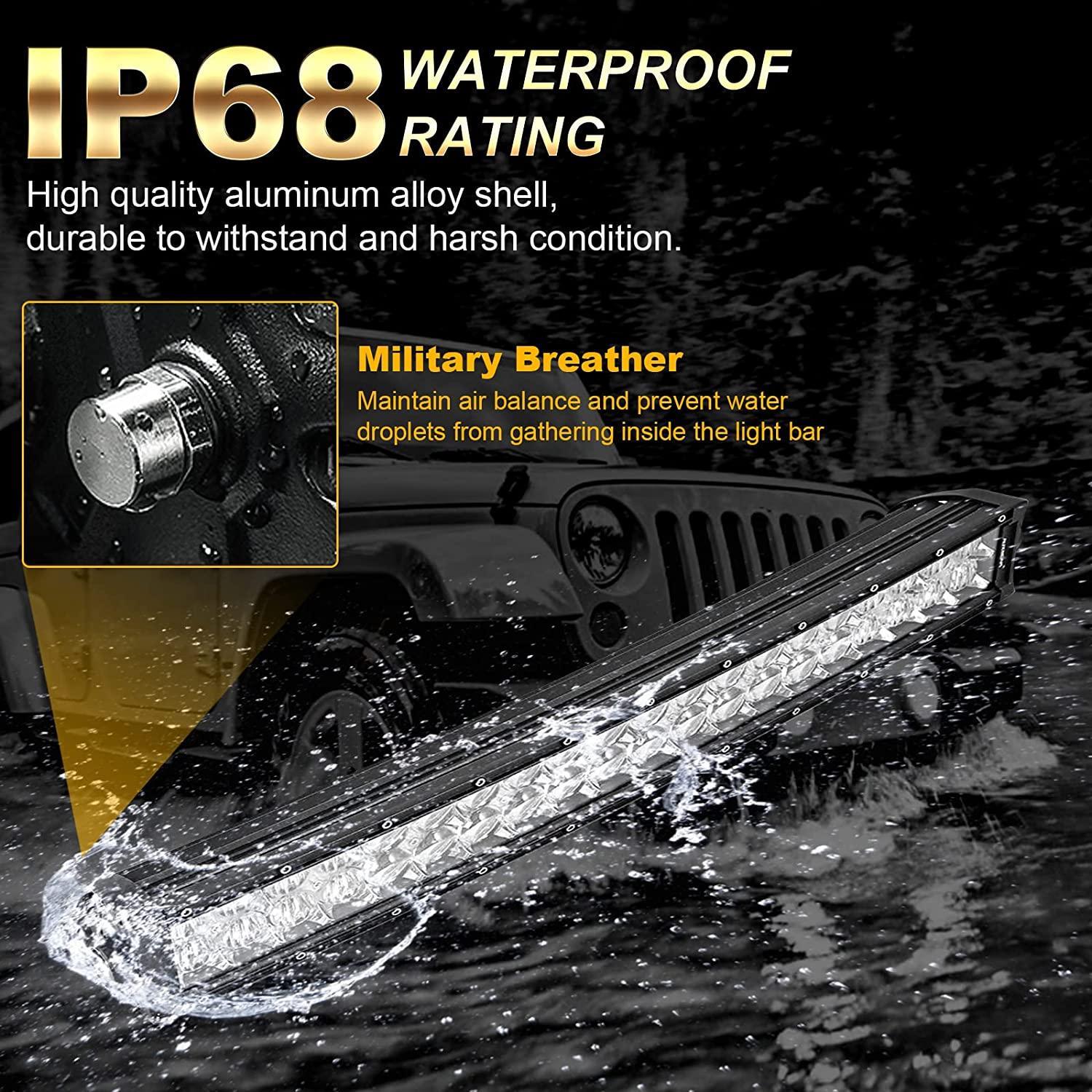 32 Inch 5D Series Straight/Curved LED Light Bar & A-pillar Light Bar Mounting Bracket Combo for RZR 900/ RZR S900/ RZR 900 XC/ RZR XP 1000/ RZR Turbo - Image 10