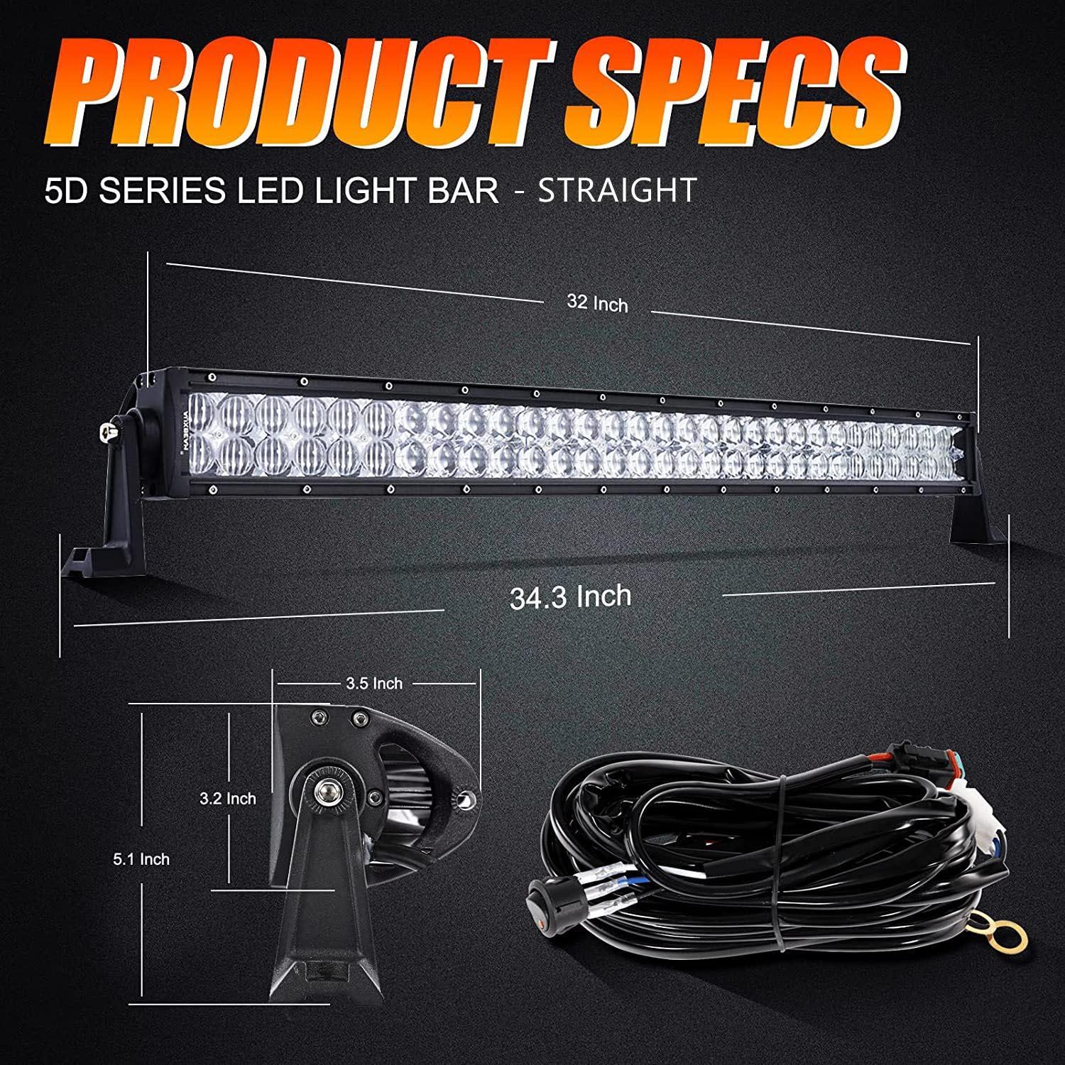 32 Inch 5D Series Straight/Curved LED Light Bar & A-pillar Light Bar Mounting Bracket Combo for RZR 900/ RZR S900/ RZR 900 XC/ RZR XP 1000/ RZR Turbo - Image 5