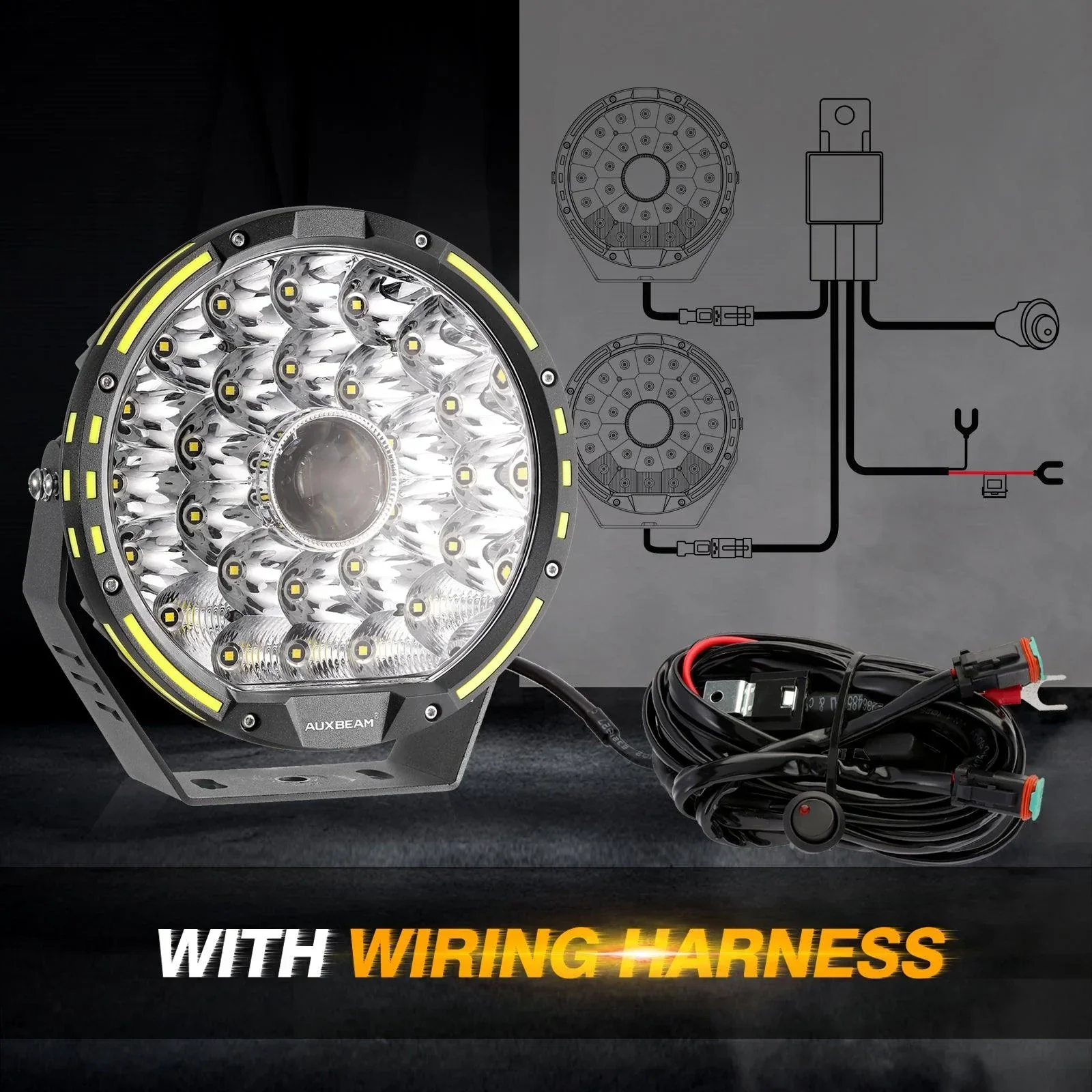 (2pcs/set) 9 INCH 270W 37776LM 360-PRO Series Custom Lens LED Driving Lights+Amber/Black Covers(Optional) for Toyota Tacoma 2016 2017 2018 2019 2020 2021 - Image 12
