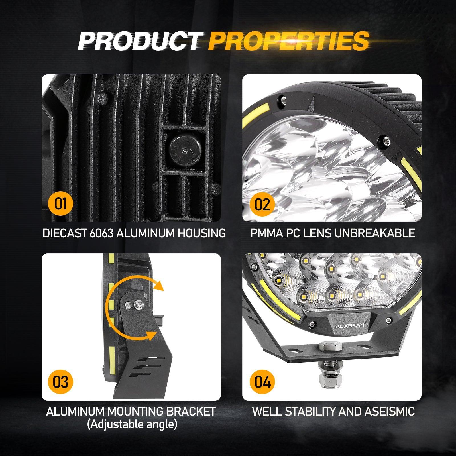 (2pcs/set) 9 INCH 270W 37776LM 360-PRO Series Custom Lens LED Driving Lights+Amber/Black Covers(Optional) for Toyota Tacoma 2016 2017 2018 2019 2020 2021 - Image 13