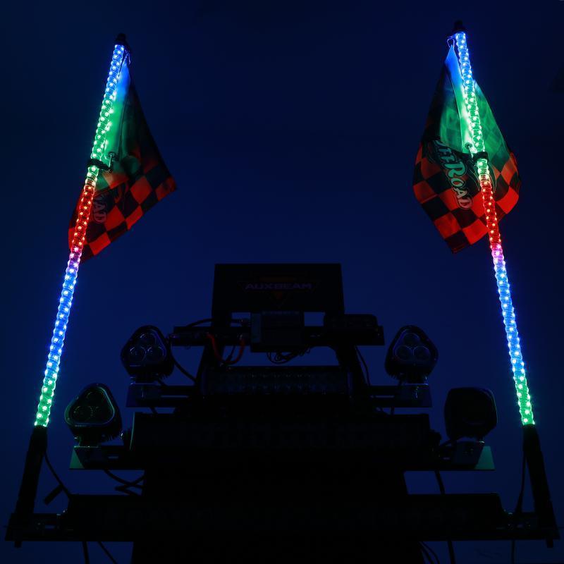 (2pcs/set) 3FT/4FT LED RGB Whip Lights with Turn Signal & Brake Light, Bluetooth APP/ Remote Control - Image 11