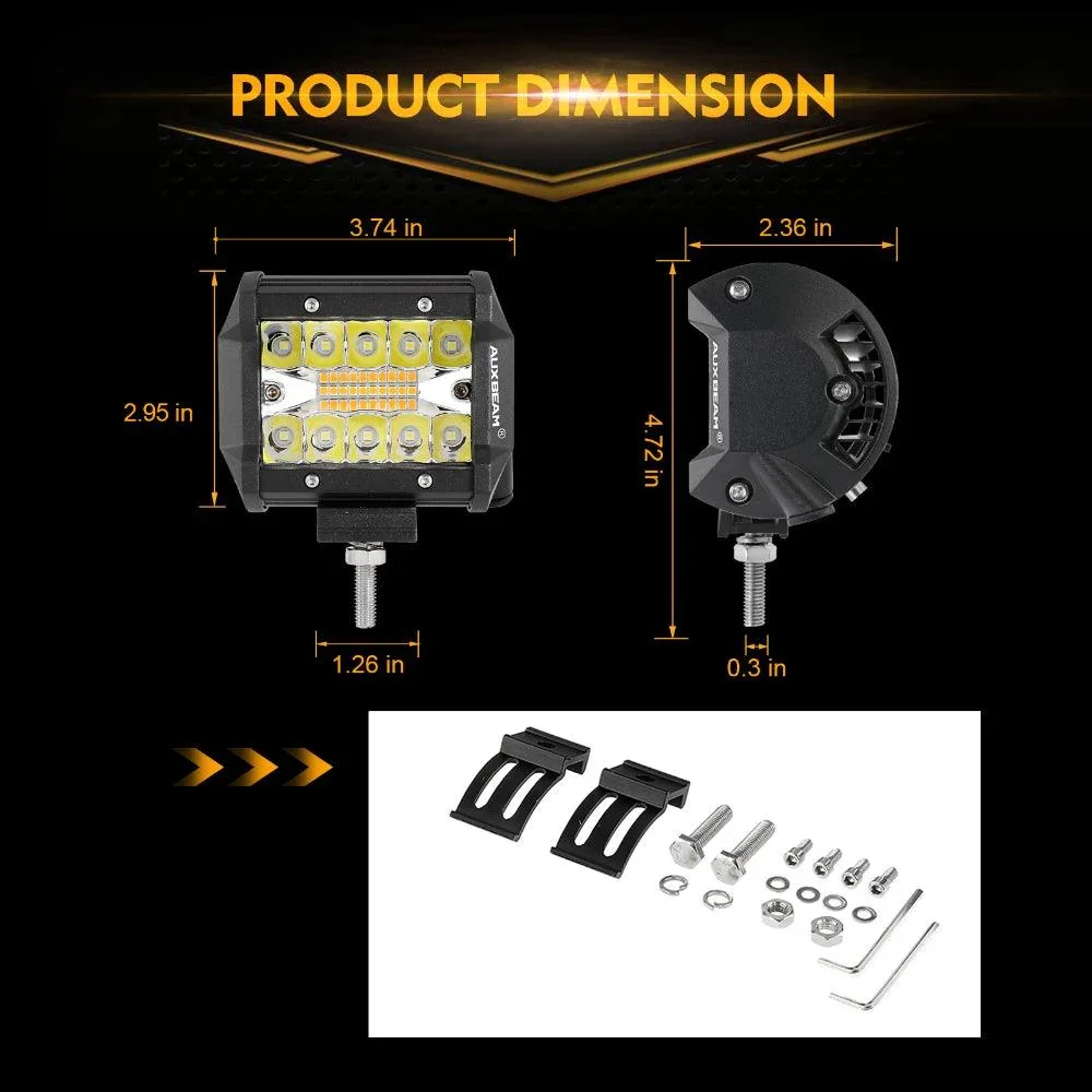 4 Inch 6 Modes White&Amber LED Working Light LED Pods with A-Pillar Mounting Bracket For Ford Bronco 2/4 Door 2021 2022 - Image 8