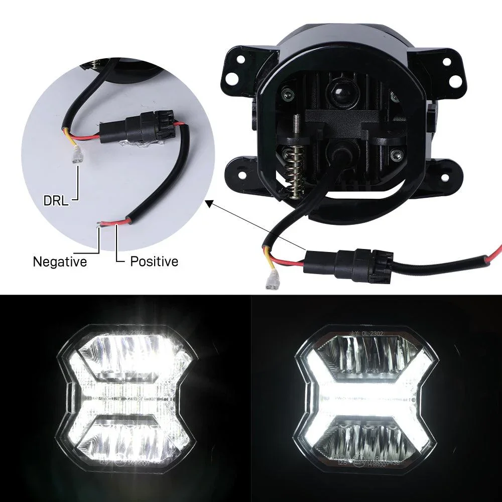 4 Inch LED Fog Lights with White DRL for Jeep Wrangler JK/ Jeep Grand Cherokee/ Dodge - Image 5