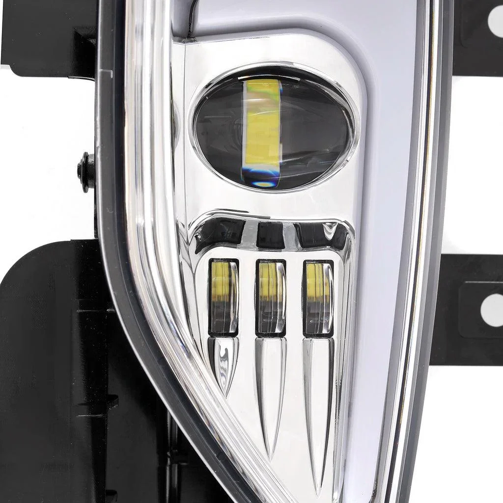 (2pcs/set) 45W DOT Approved LED Fog Lights with DRL for 2016-2018 Chevy Silverado 1500 (Black/Chrome) - Image 10