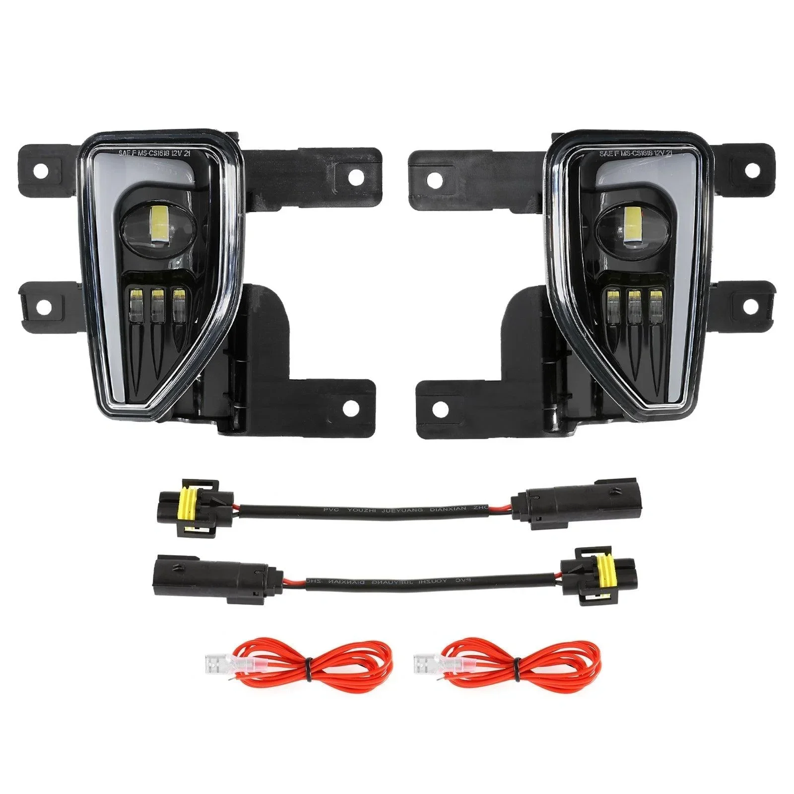 (2pcs/set) 45W DOT Approved LED Fog Lights with DRL for 2016-2018 Chevy Silverado 1500 (Black/Chrome) - Image 11