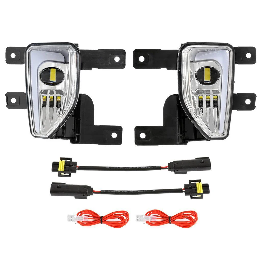 (2pcs/set) 45W DOT Approved LED Fog Lights with DRL for 2016-2018 Chevy Silverado 1500 (Black/Chrome) - Image 12
