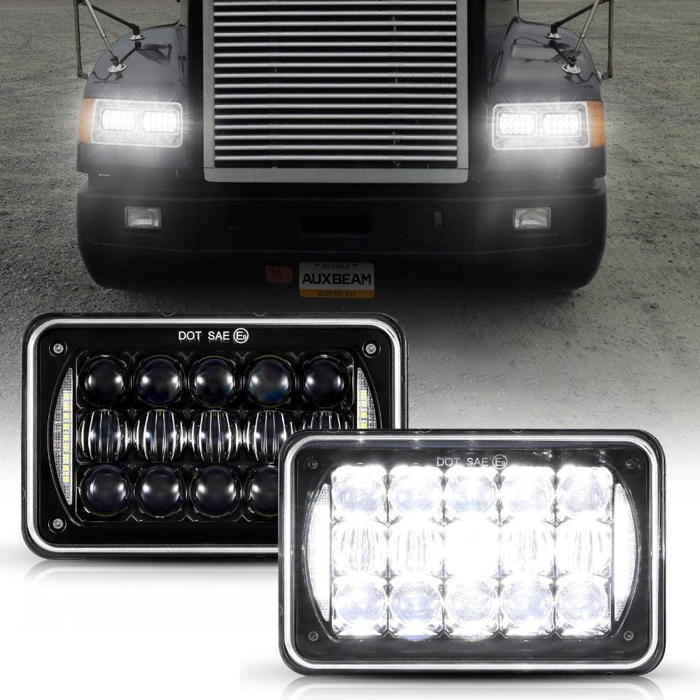 4x6 LED Headlights Rectangular Headlamps Hi/Lo Sealed Beam with DRL DOT Approved Replacement H4651 H4652 H4656 H4666 H6545 Compatible with Peterbil Kenworth Freightliner Ford Trucks - Image 10