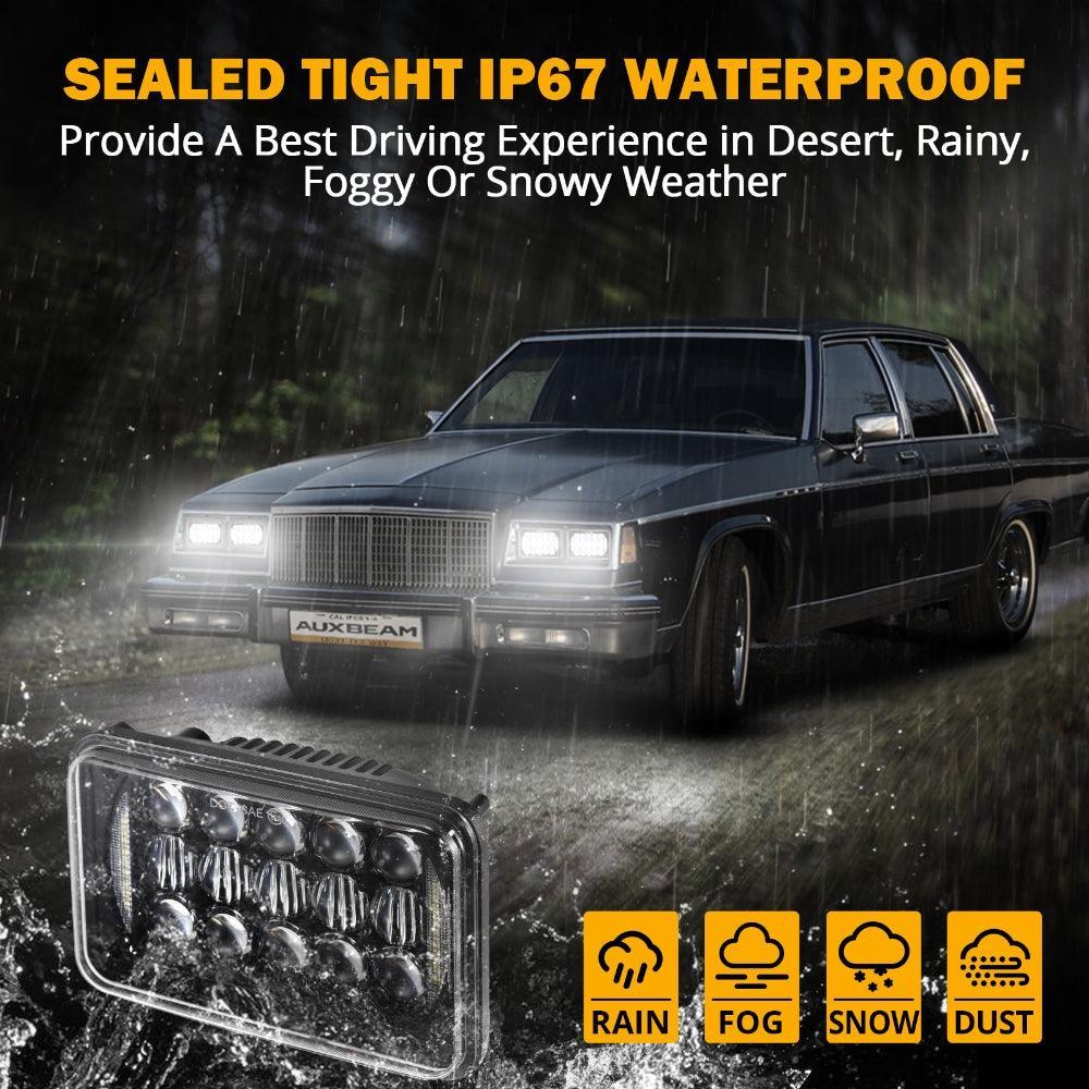 4x6 LED Headlights Rectangular Headlamps Hi/Lo Sealed Beam with DRL DOT Approved Replacement H4651 H4652 H4656 H4666 H6545 Compatible with Peterbil Kenworth Freightliner Ford Trucks - Image 7