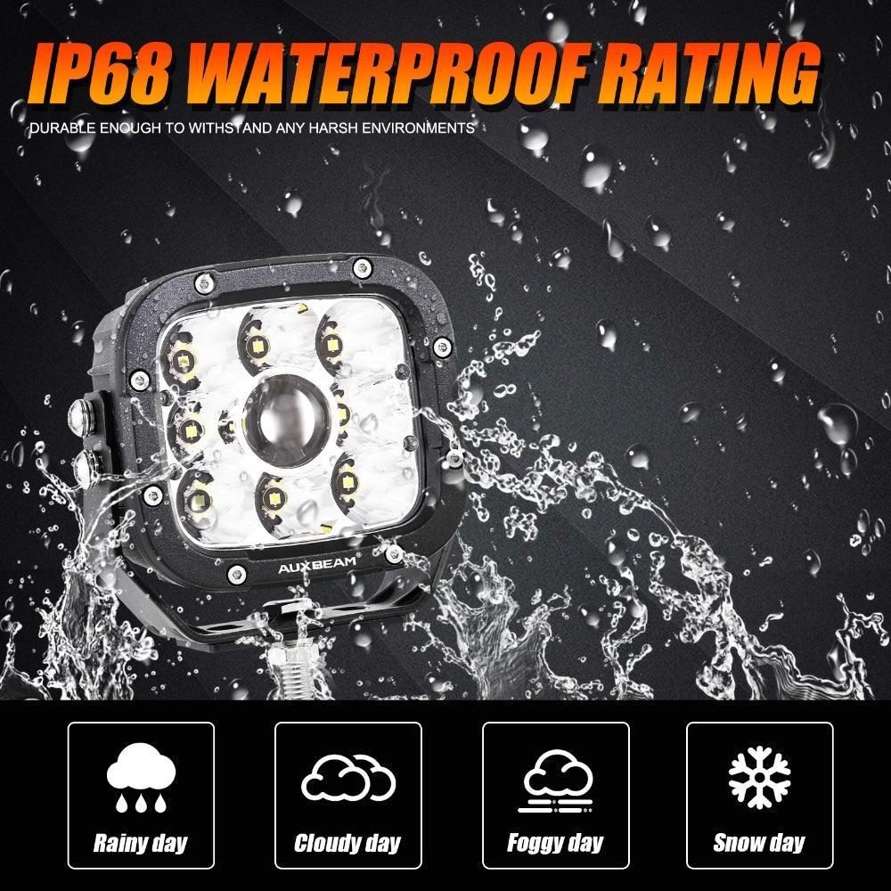 5 Inch 110W White/Amber LED Driving Lights Pods Light with A-Pillar Mounting Bracket For Ford Bronco 2/4 Door 2021 2022 - Image 6