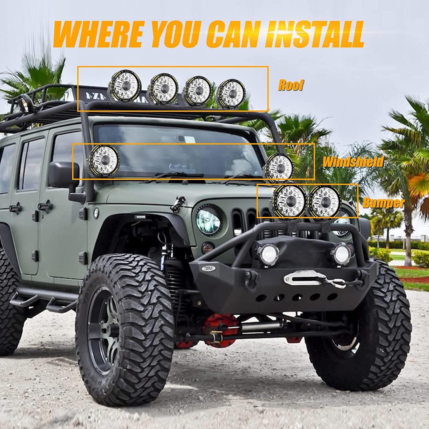 (2pcs/4pcs set) 7 Inch 230W 33332LM 360-PRO Series Custom Lens Offroad LED Driving Lights for 2008 Chevy Silverado 1500 Chevy Silverado 2500 3500 - Image 5