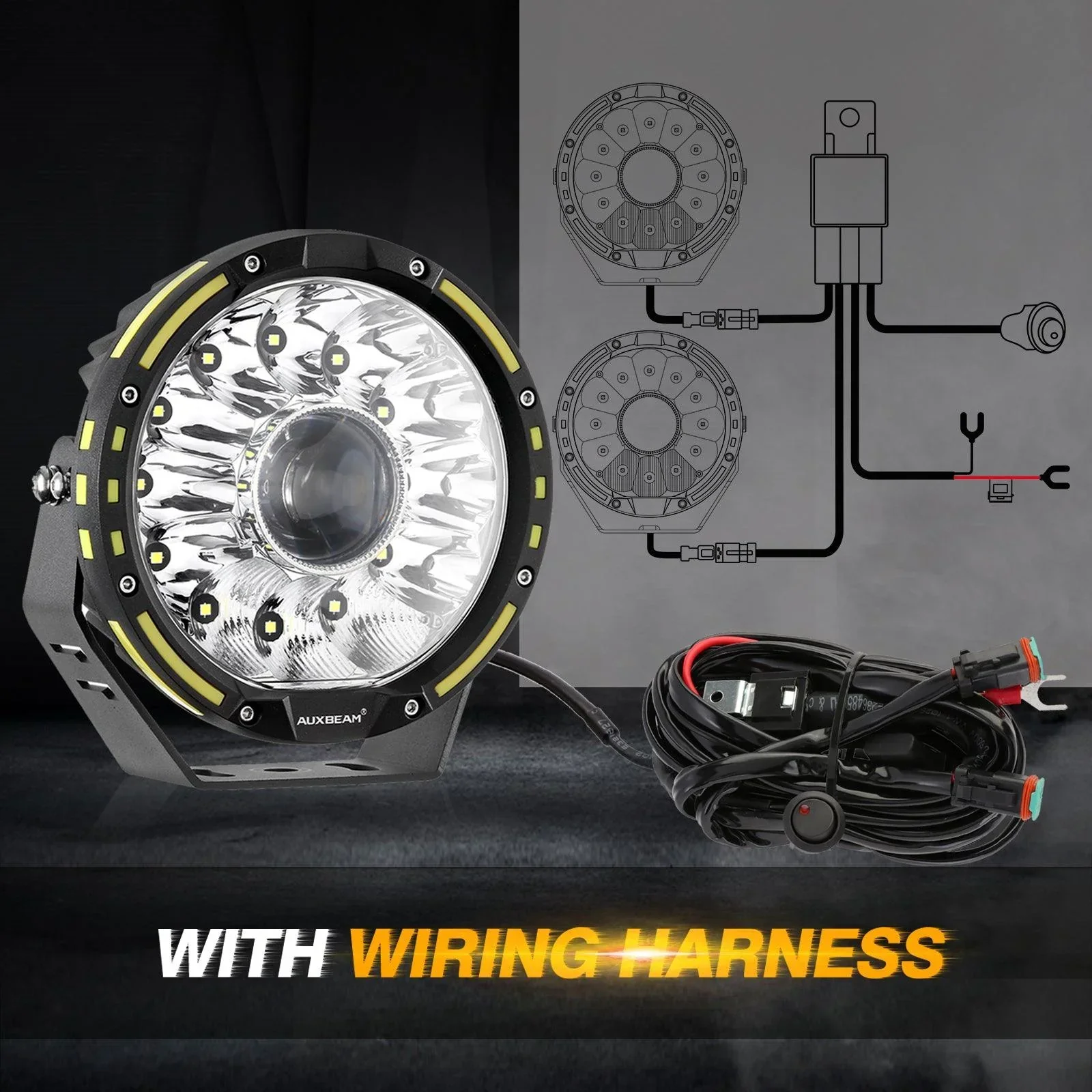(2pcs/set) 7 Inch 230W 33332LM 360-PRO Series LED Driving Lights+Amber/Black Covers(Optional) for ATV UTV SIDE BY SIDE 4X4 - Image 7