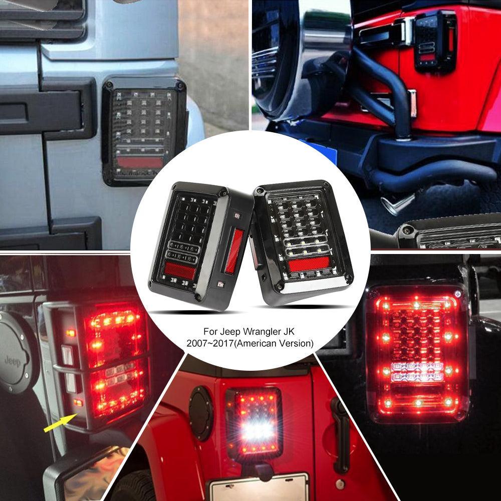 7'' LED Headlight Replacement & LED Smoke Tail Light Brake Reverse Turn Signal Lamp for Jeep Wrangler JK - Image 12
