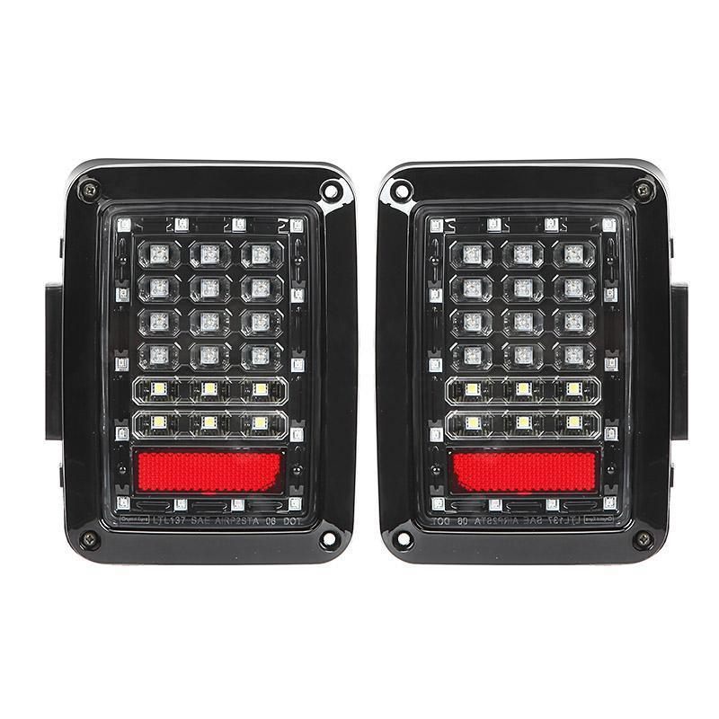 7'' LED Headlight Replacement & LED Smoke Tail Light Brake Reverse Turn Signal Lamp for Jeep Wrangler JK - Image 13