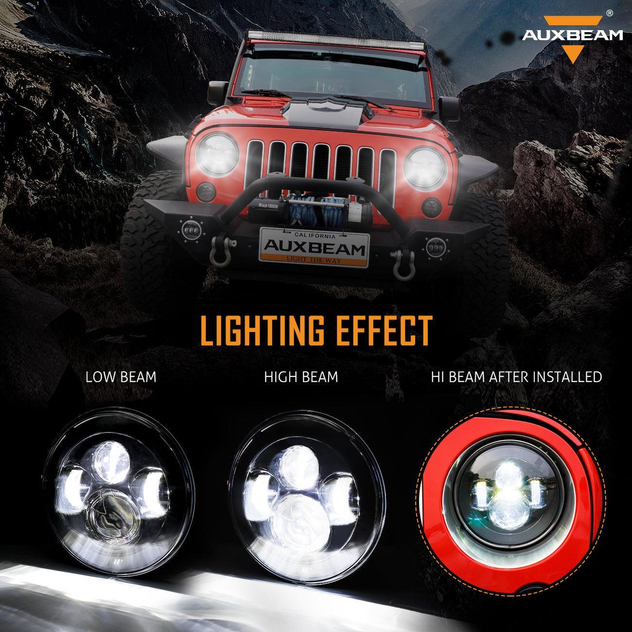 7'' LED Headlight Replacement & LED Smoke Tail Light Brake Reverse Turn Signal Lamp for Jeep Wrangler JK - Image 2