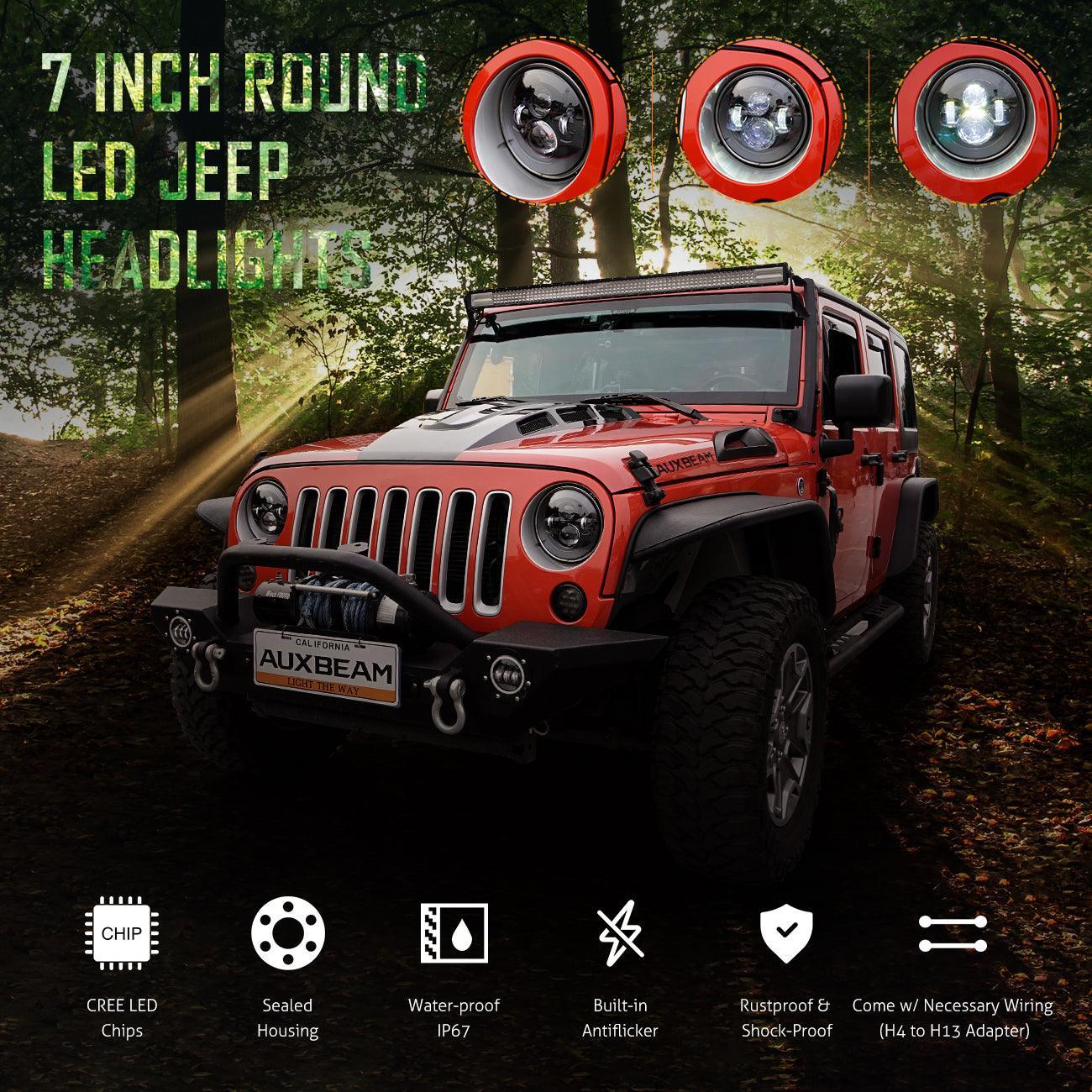 7'' LED Headlight Replacement & LED Smoke Tail Light Brake Reverse Turn Signal Lamp for Jeep Wrangler JK - Image 7
