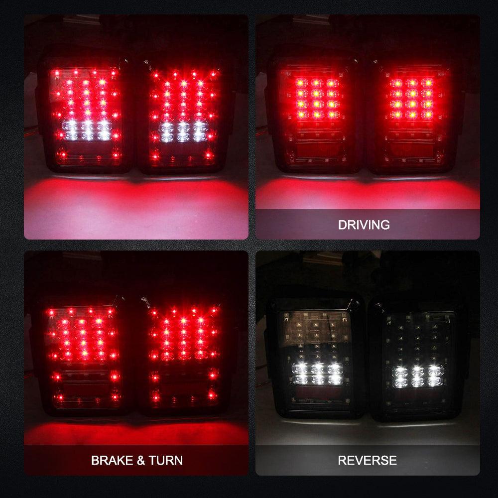 7'' LED Headlight Replacement with Halo Ring & LED Smoke Tail Light Brake Reverse Turn Signal Lamp for Jeep Wrangler JK - Image 8