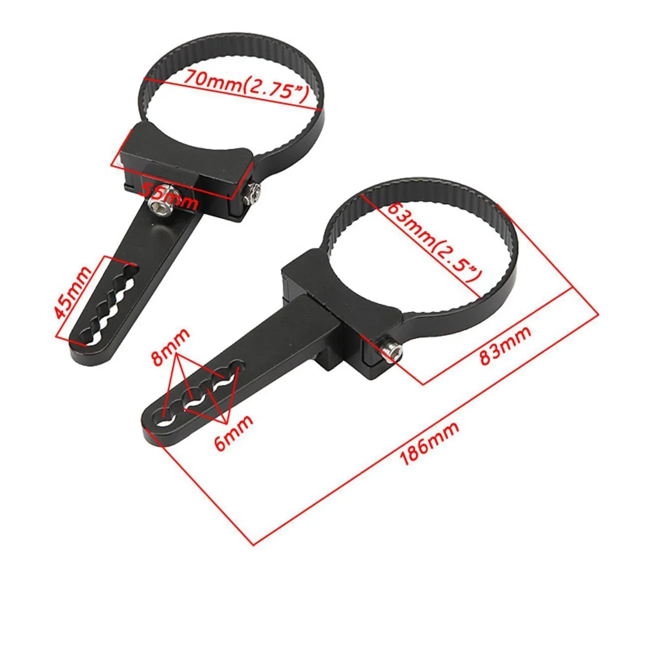 (2pcs/set) 2.5 Inch Light Bar Mounting Bracket Kit Bull Bar Roll Cage Clamps - Image 11