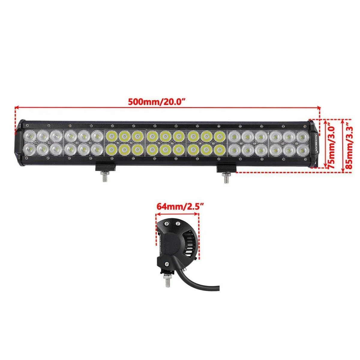 20 inch Classic-SM Series Dual Row LED Light Bar 6000K White Combo - Image 5