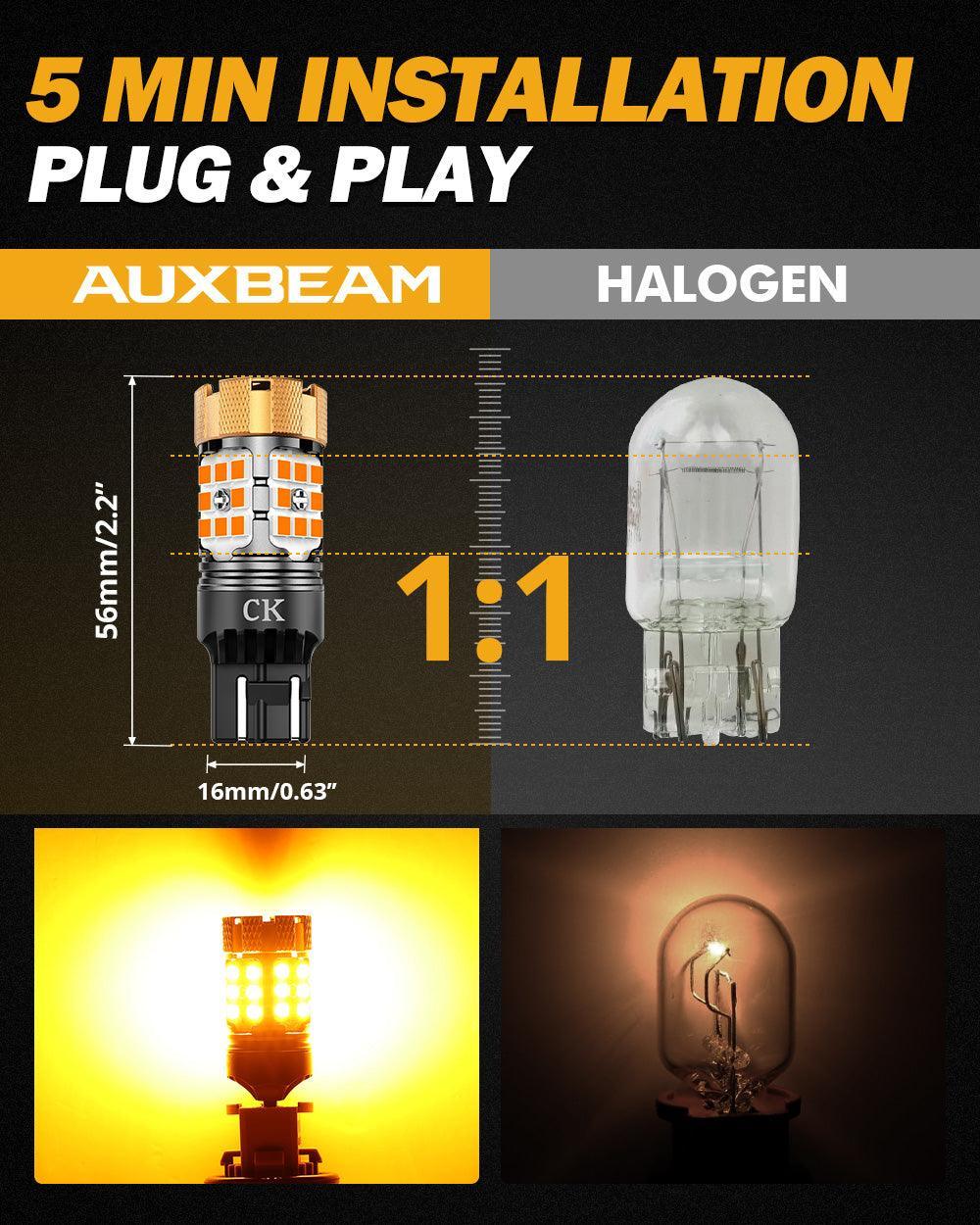 🆕7443 US-CK LED Turn Signal Light Rear/Front, Side Maker Light Bulbs 50W 4000LM CAN-Bus Error Free 3000K Amber B21-PRO Series |2 Bulbs - Image 9
