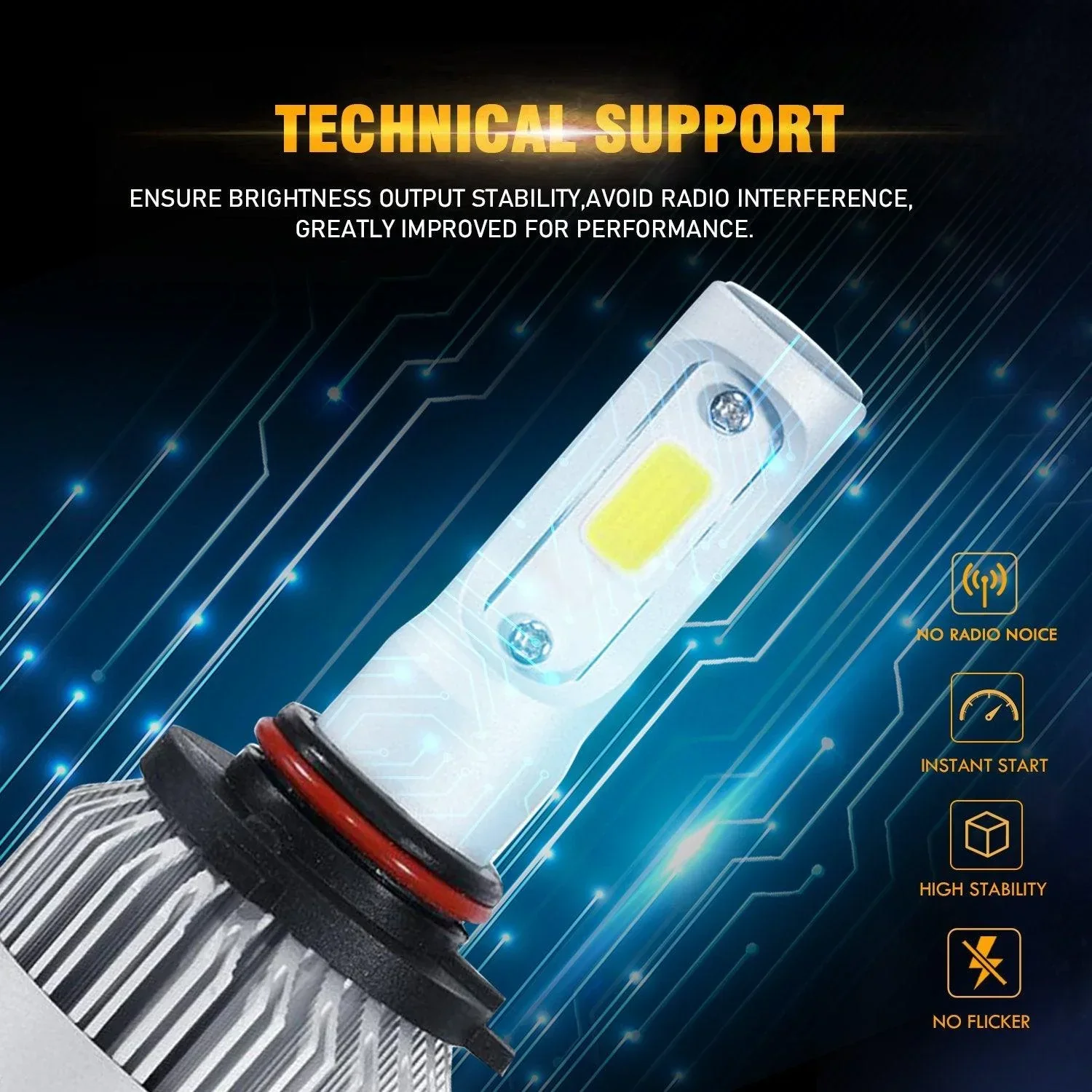 (6pcs/set) 9005+9006+9005 S2-Series COB 24000LM LED Light Bulbs High Low Beam Bundle - Image 7