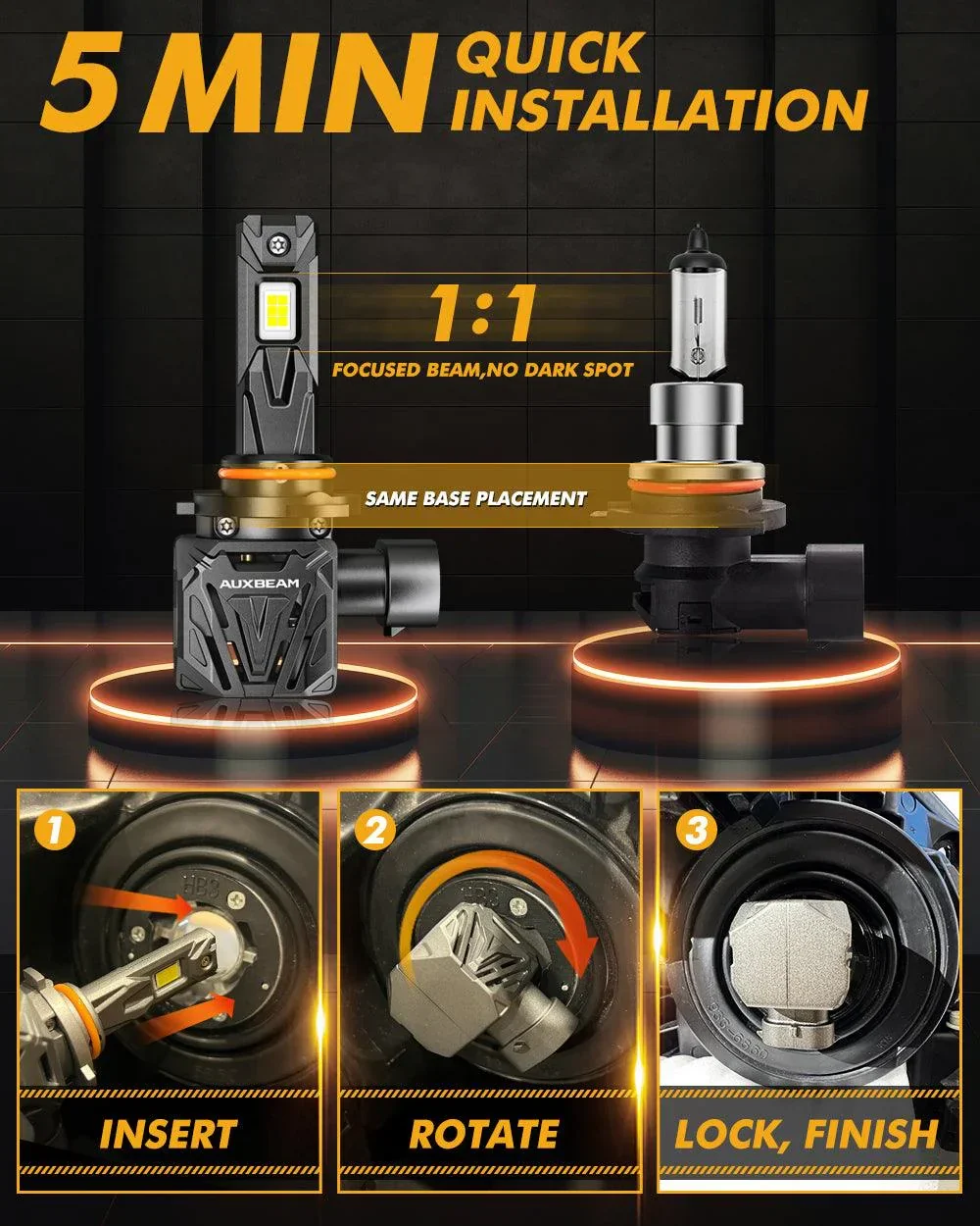 🆕9005+H11 LED Headlight Bulbs Q40 Series Ultra-High Brightness 120W 30000LM 6500K Cool White | 4 Bulbs - Image 6