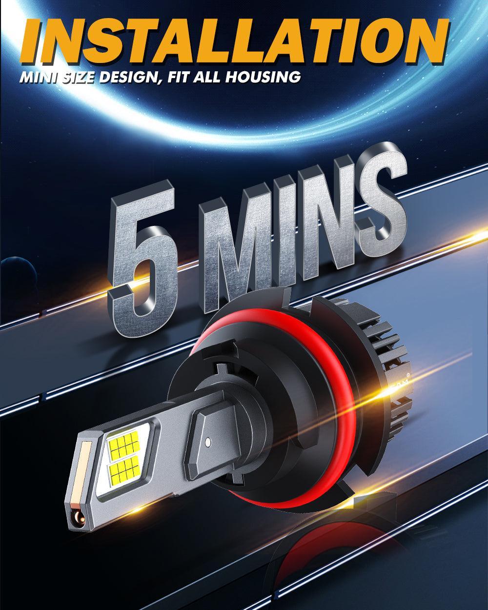9007/HB5 LED Headlight Bulbs 90W 20000LM F15 Series 20% Smaller Size 6500K Cool White | 2 Bulbs - Image 2