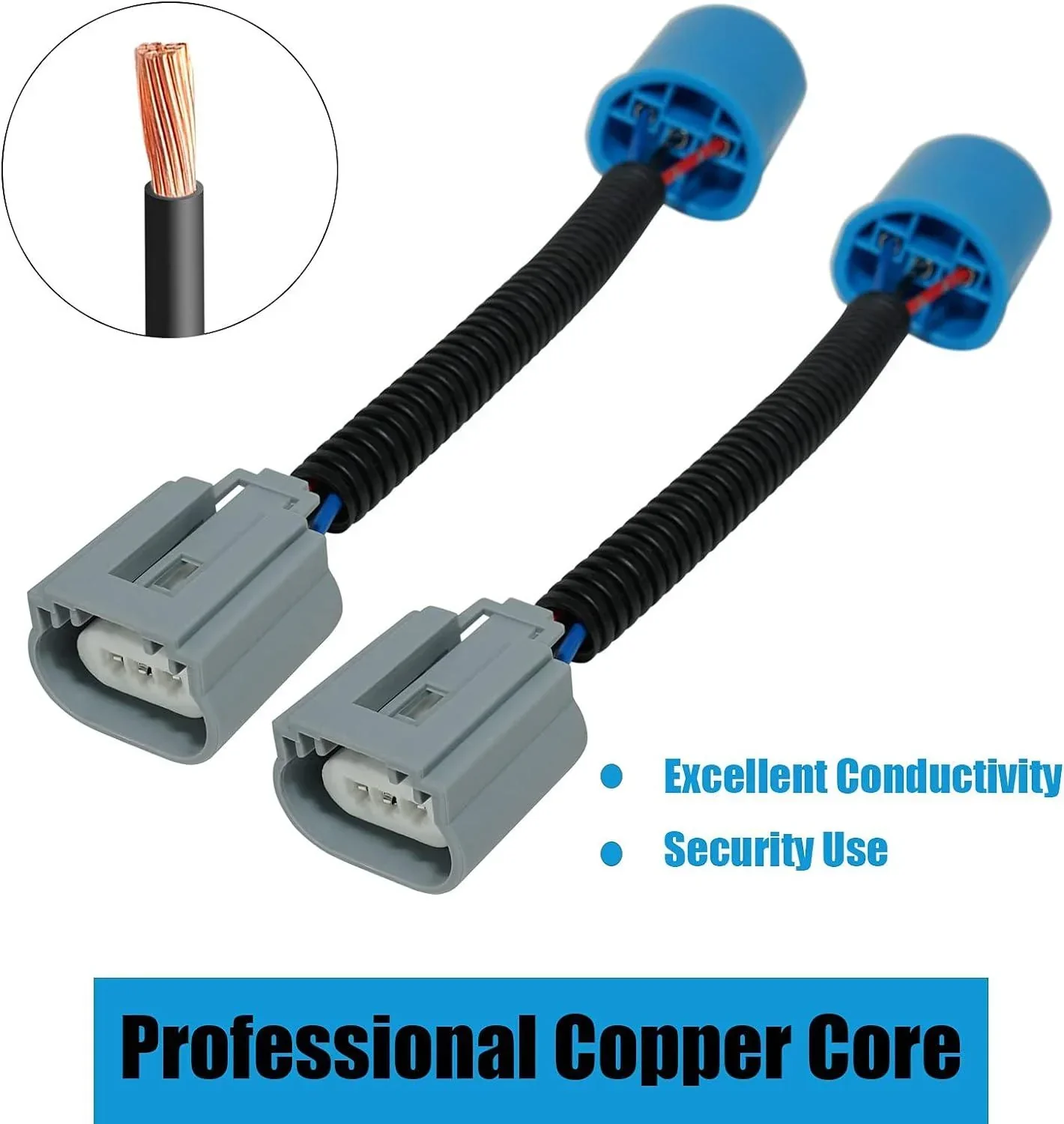 9007 LED Headlight Socket Female Adapter Wiring Harness Connector for Headlight/Fog Light 2pcs/Set - Image 4
