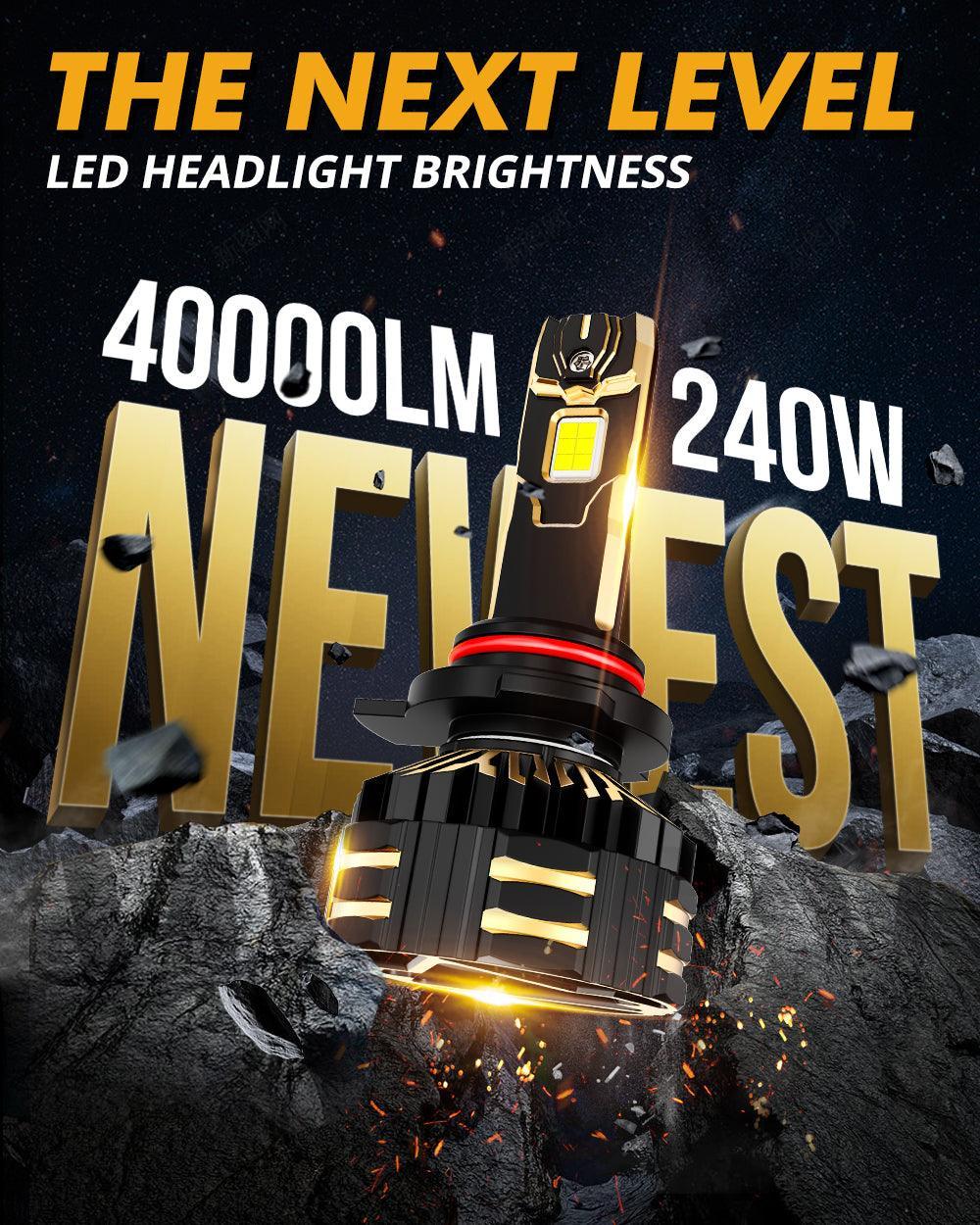 🆕9012/HIR2 LED Headlight Bulbs 240W 40000LM GX-ULTRA Series 6500K Cool White | 2 Bulbs - Image 2