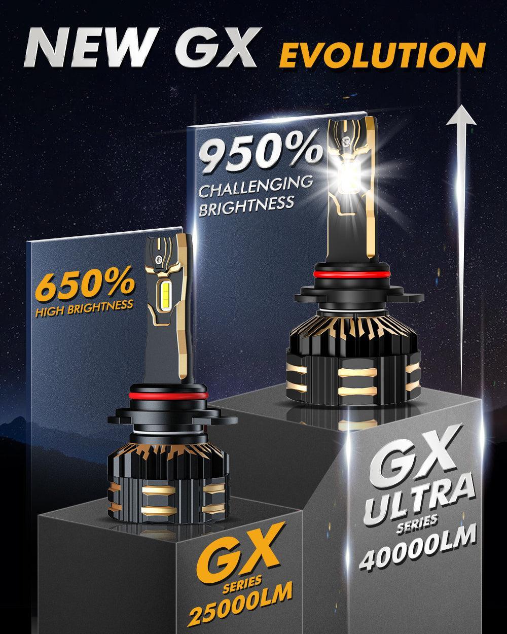 🆕9012/HIR2 LED Headlight Bulbs 240W 40000LM GX-ULTRA Series 6500K Cool White | 2 Bulbs - Image 3