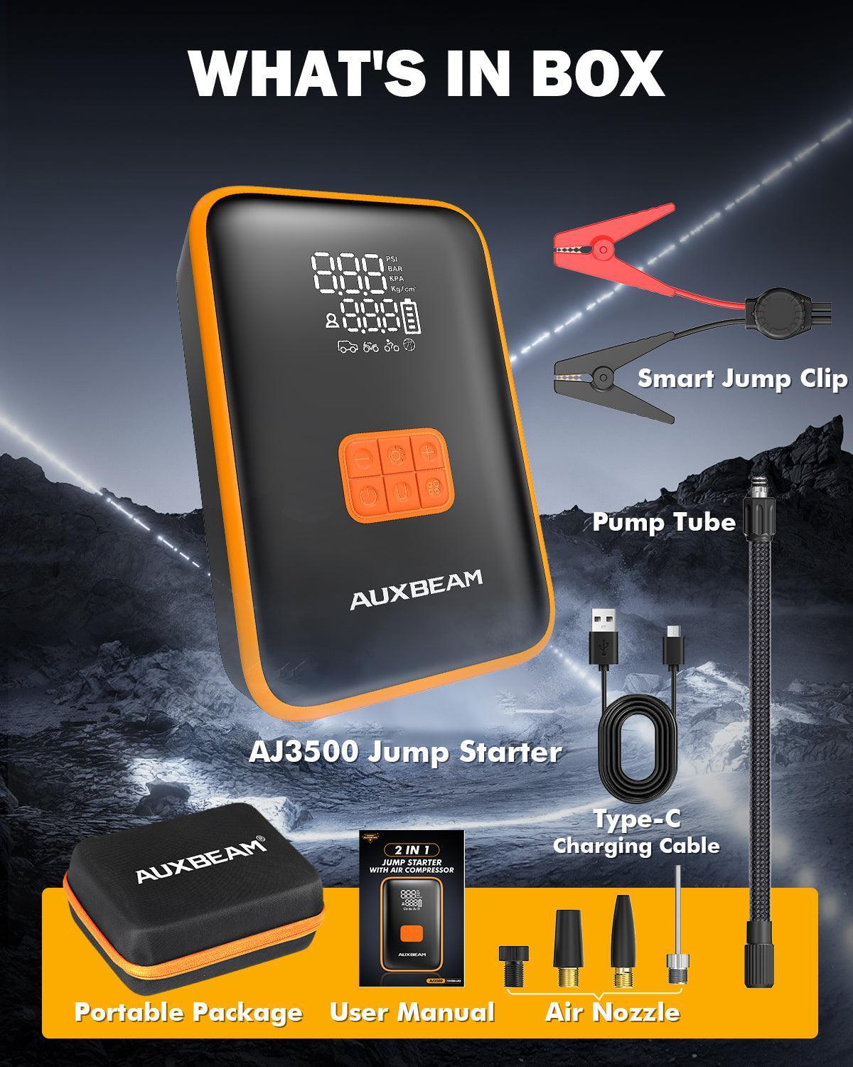 🆕AJ3500 Series 3500A Jump Starter with Air Compressor 120PSI Tire Inflator For 8L Gas/ 6L Diesel Engine - Image 7