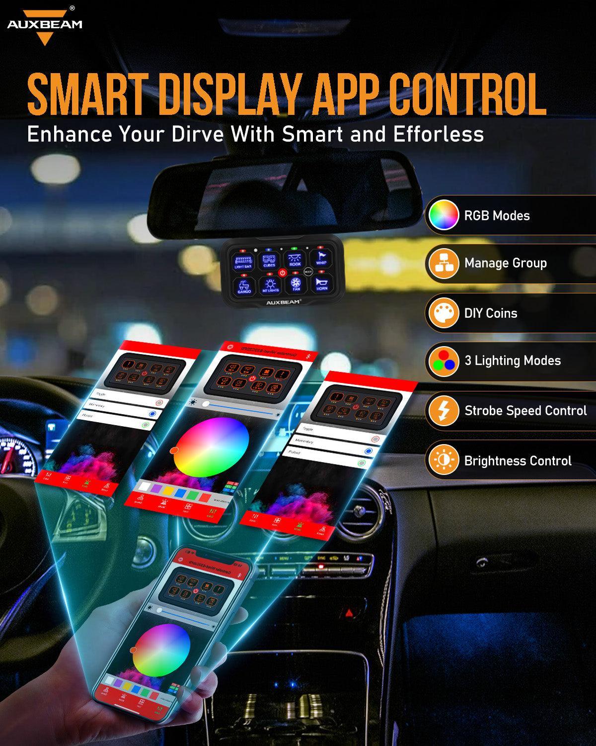 AR-800 Multifunction RGB Switch Panel with Bluetooth Controlled & 47 Inch Extension Cable(Optional) for Toyota Tacoma - Image 3