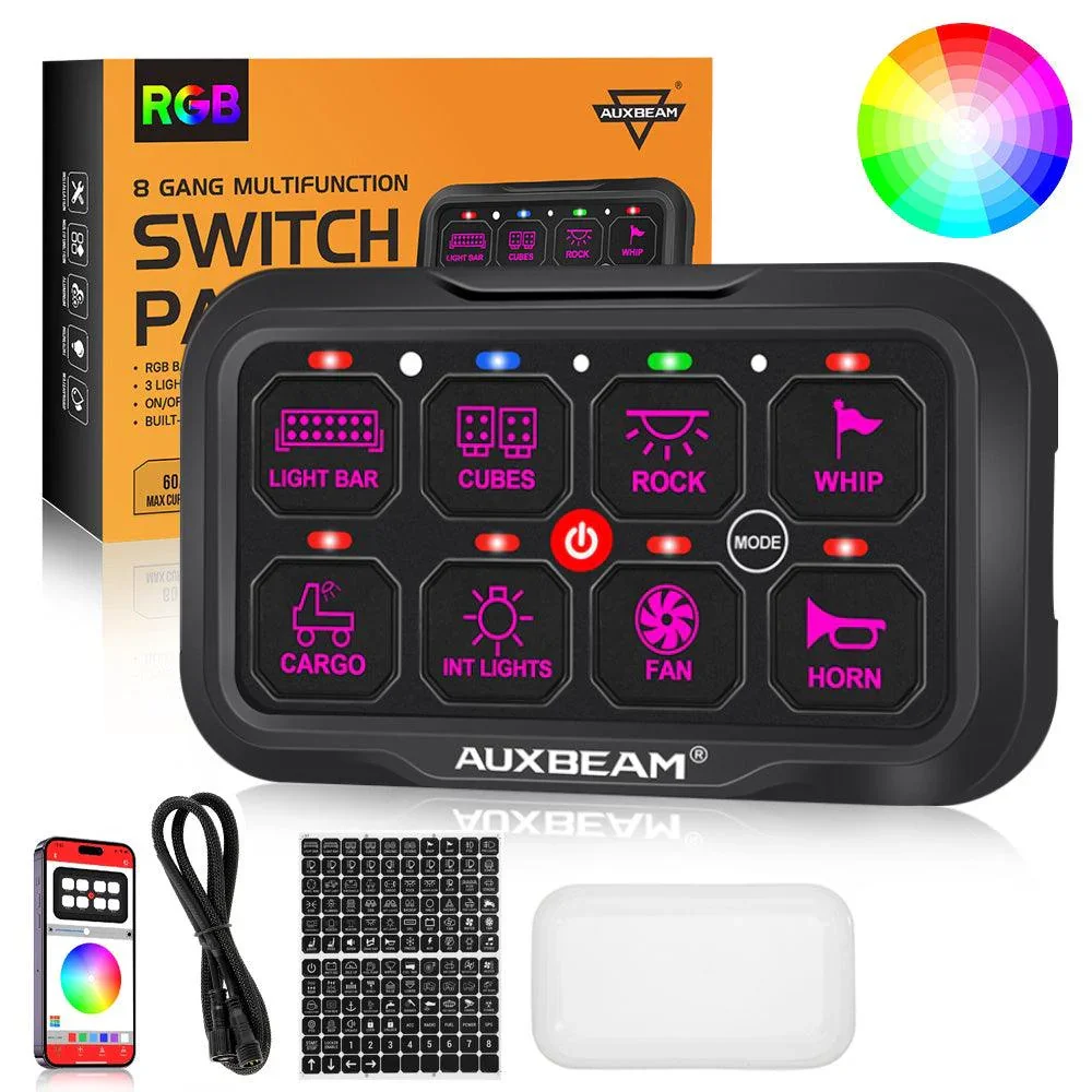 AR Series 8 Gang (AR-800) RGB Switch Panel with APP, Toggle/ Momentary/ Pulsed Mode Supported(One-Sided Outlet) - Image 11