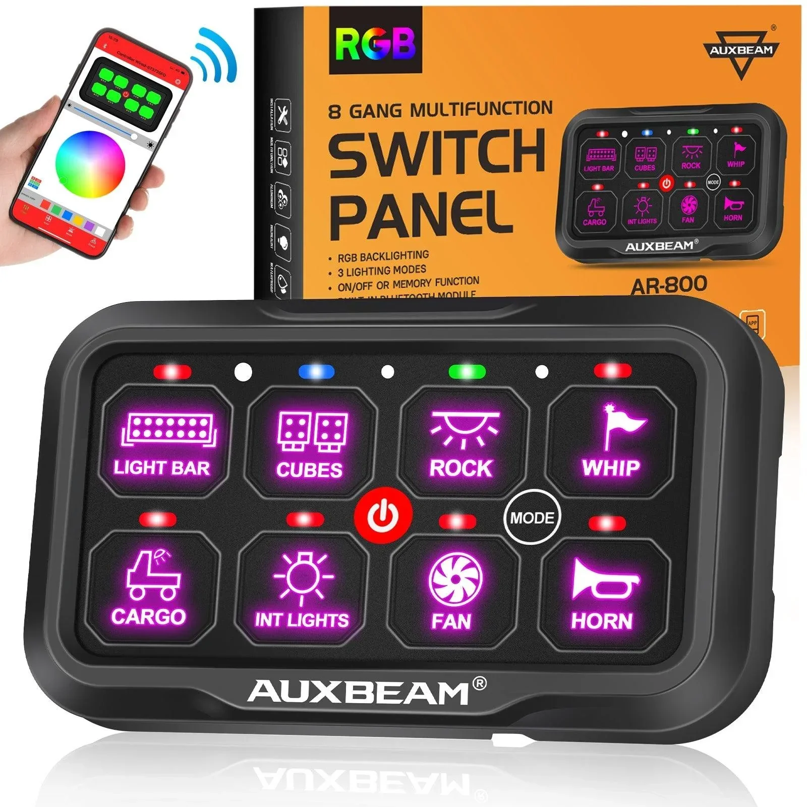 AR-800 RGB Switch Panel with APP+42 Inch 5D-PRO LED Light Bar, Toggle/ Momentary/ Pulsed Mode Supported - Image 18