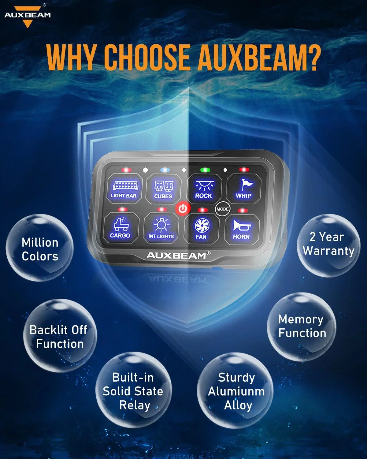AR-800 RGB Switch Panel with APP+12 Inch 5D-PRO LED Light Bar, Toggle/ Momentary/ Pulsed Mode Supported - Image 16