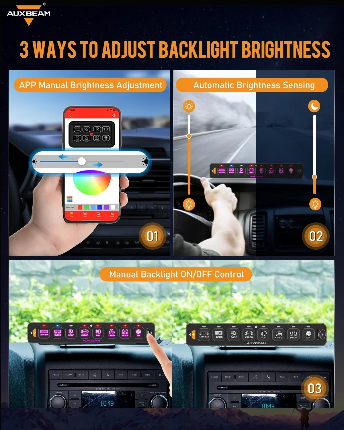 AS Series 8 Gang (AS-800) RGB Slim Switch Panel with APP&Remote Control, Toggle/ Momentary/ Pulsed Mode Supported(One-Sided Outlet) - Image 5