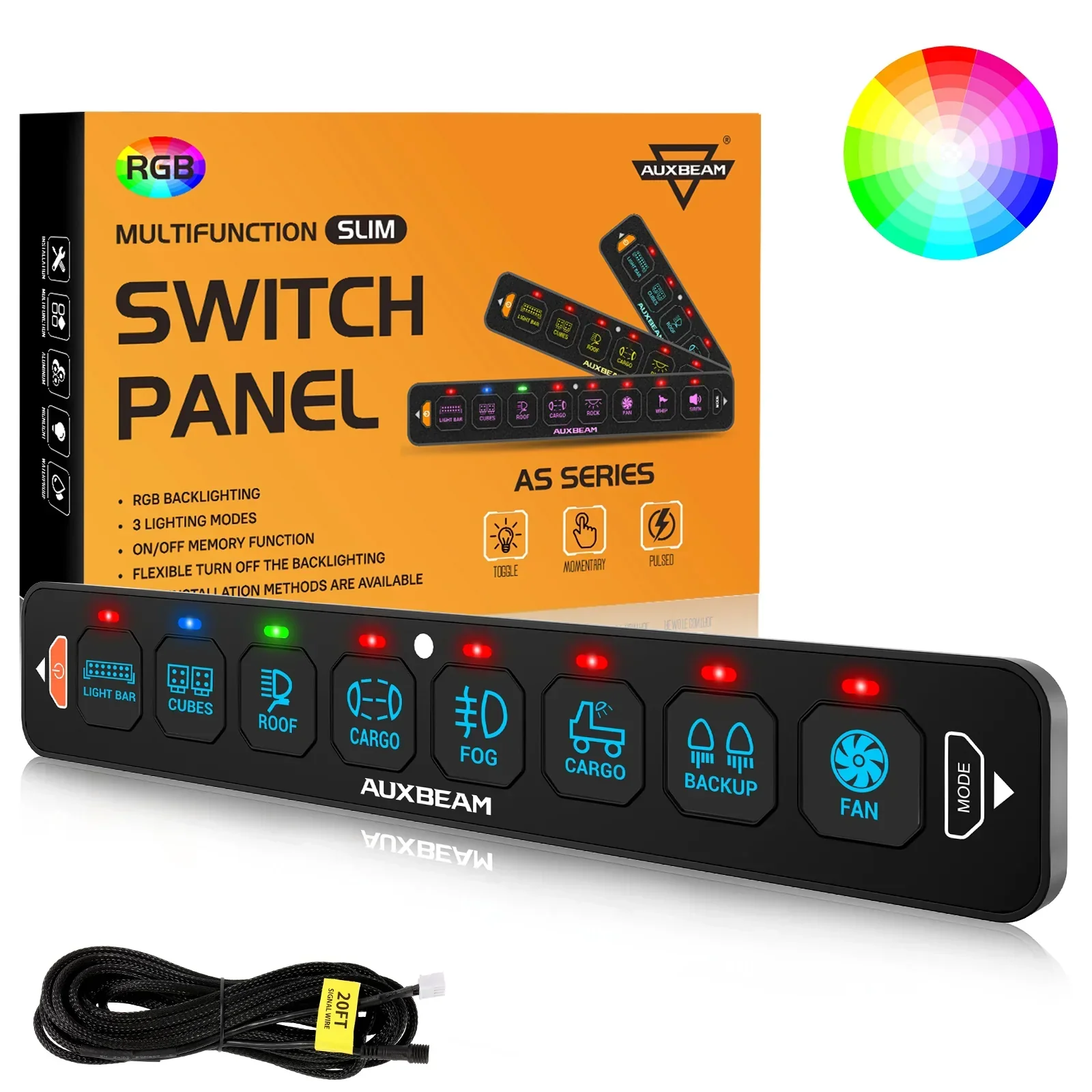 AS Series 4/6/8 Gang RGB Slim Switch Panel with APP&Remote Control, Toggle/ Momentary/ Pulsed Mode Supported(One-Sided Outlet) - Image 36