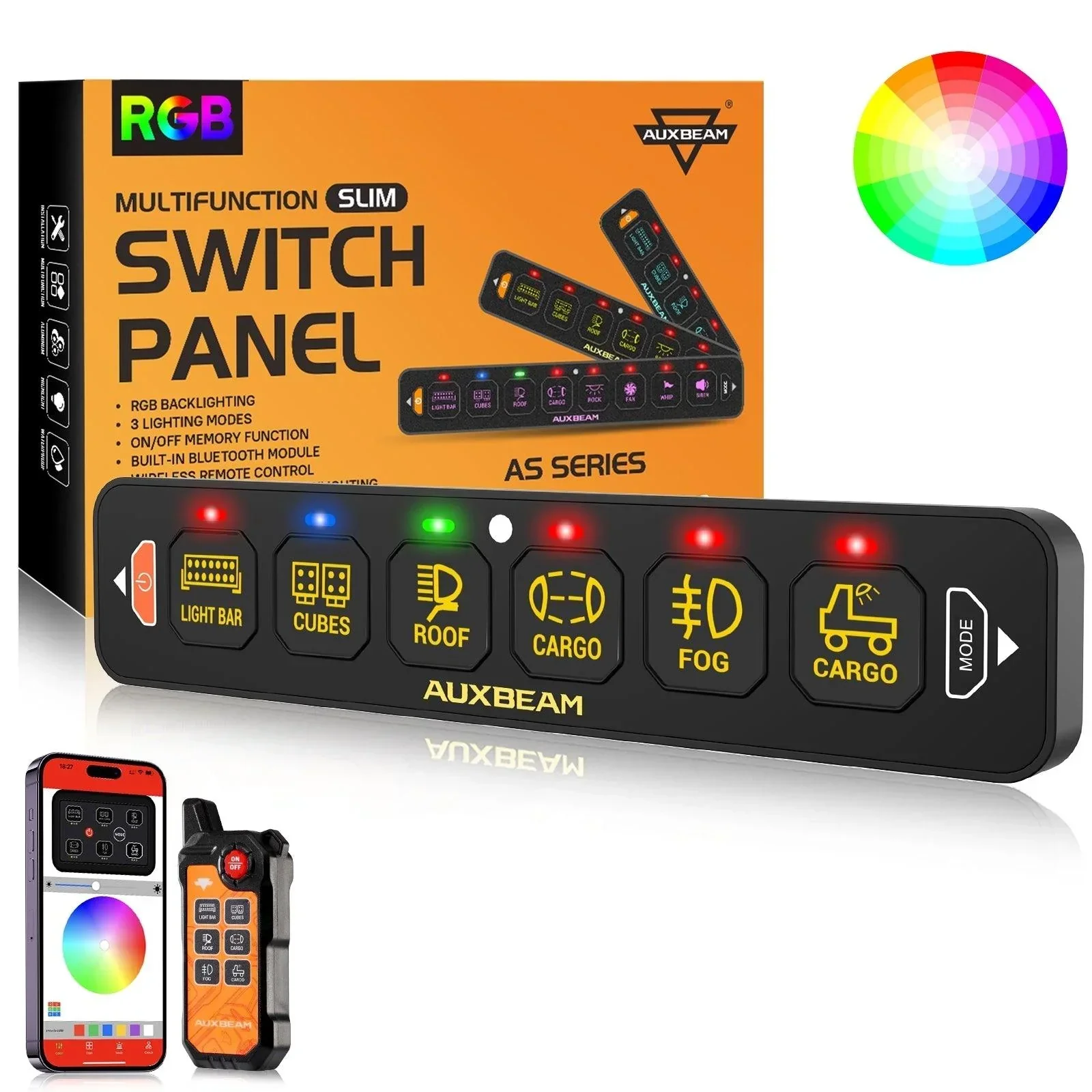 AS Series 4/6/8 Gang RGB Slim Switch Panel with APP&Remote Control, Toggle/ Momentary/ Pulsed Mode Supported(One-Sided Outlet) - Image 14