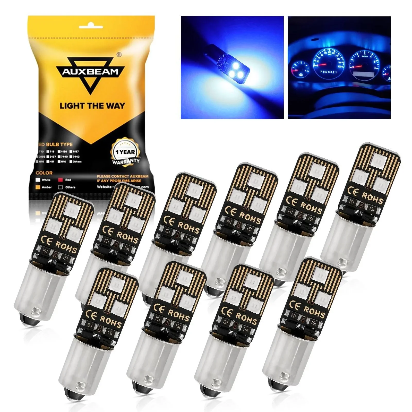 10PCS Blue Light BA9S BA9 1895 1891 53 57 LED Bulbs for Car Interior Dome Map License Plate Glove Box Light etc - Image 12