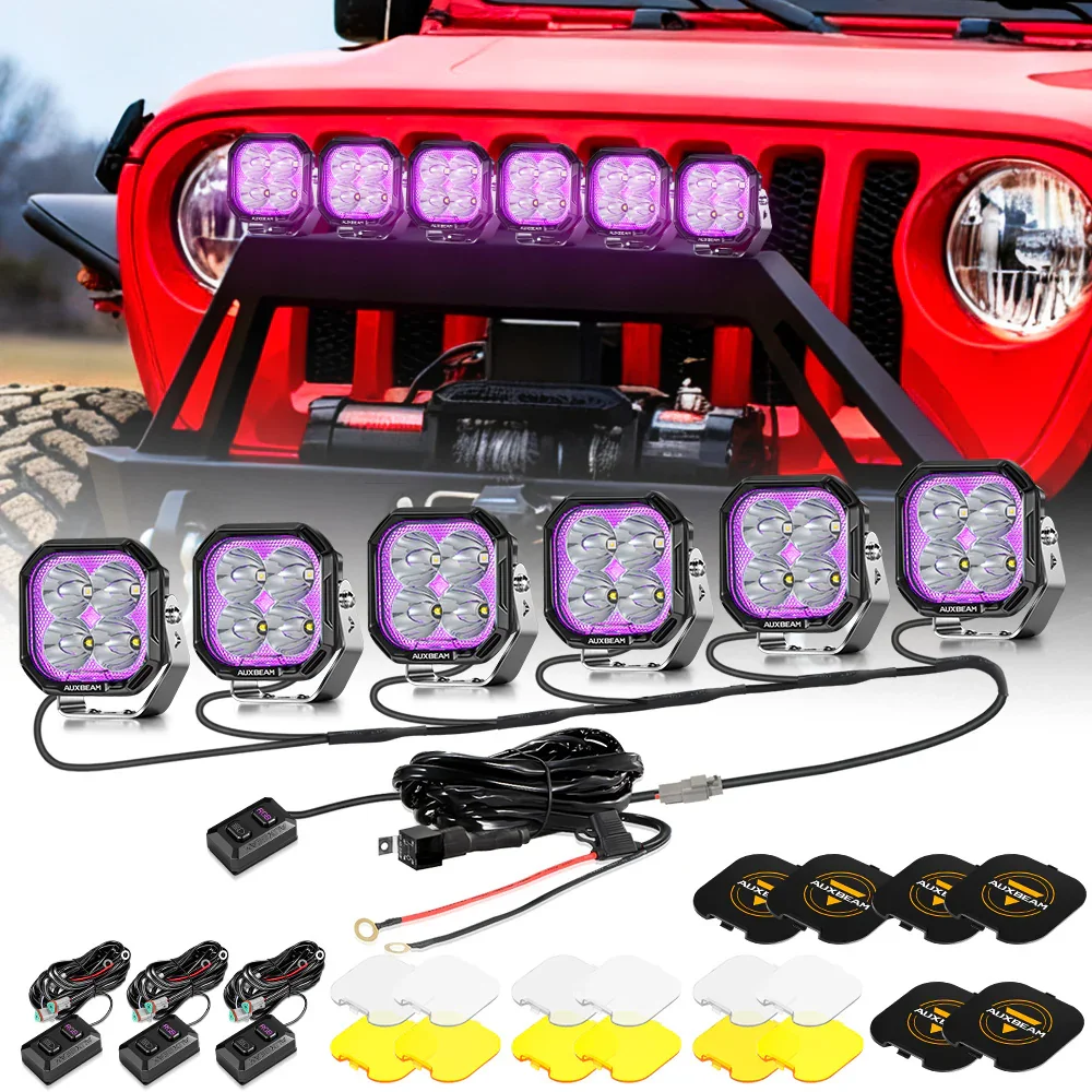 Color Play Series 3 Inch 116W RGB LED Pod Lights Off Road Lights With 8 Backlight Options - Image 31