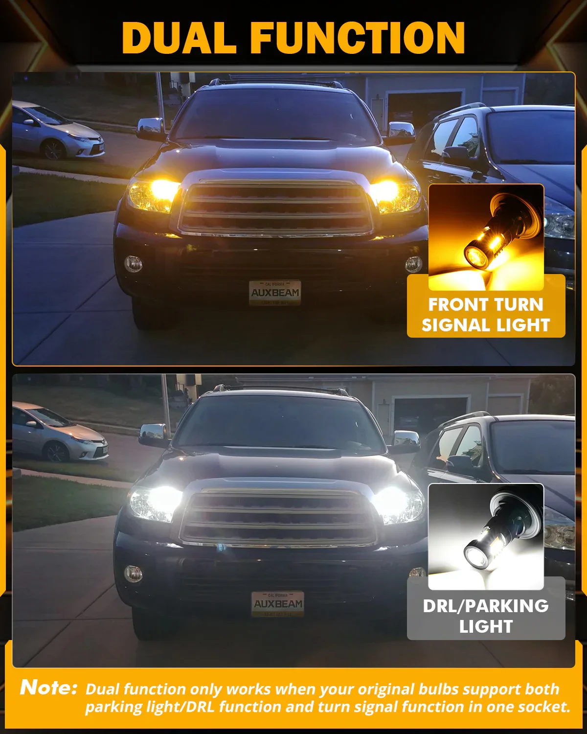 For 2009-2015 Toyota Tacoma 3157 DRL&Turn Signal Light Dual Color Lighting Switchback White&Amber - Image 5